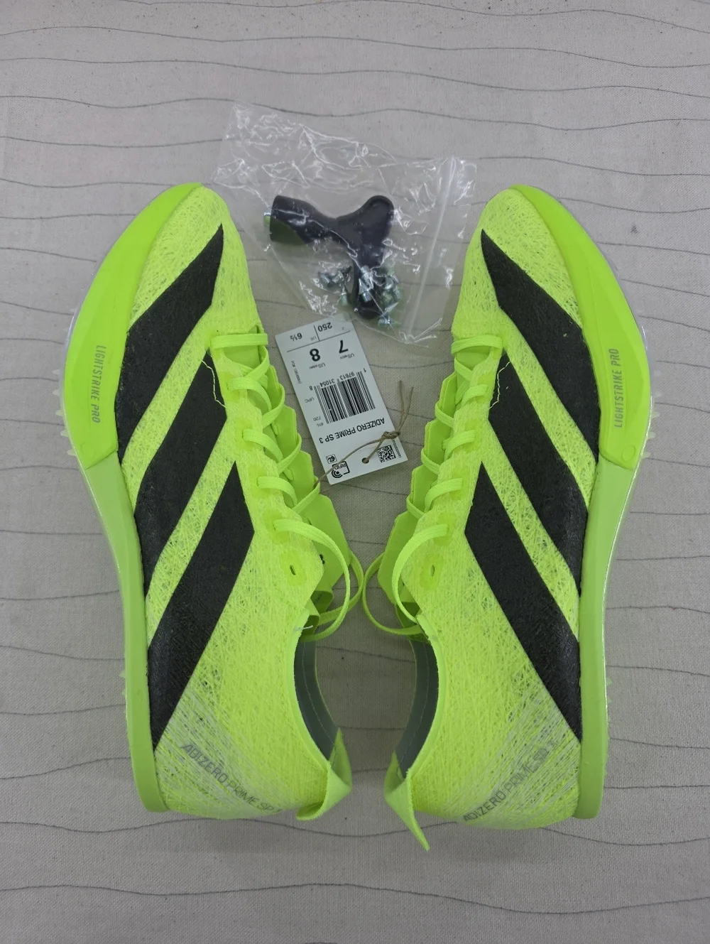 Adidas Mens Adizero Prime SP 3 Strung Lucid Lemon Track Cleats IH5800 Sz 7 NEW